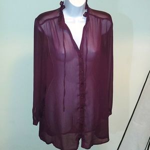 Joe Fresh: Purple Sheer Blouse